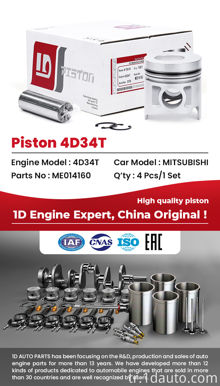 Mitsubishi 4d34t Motor Piston Seti MITSUBISHI 4D34T Engine Piston Set